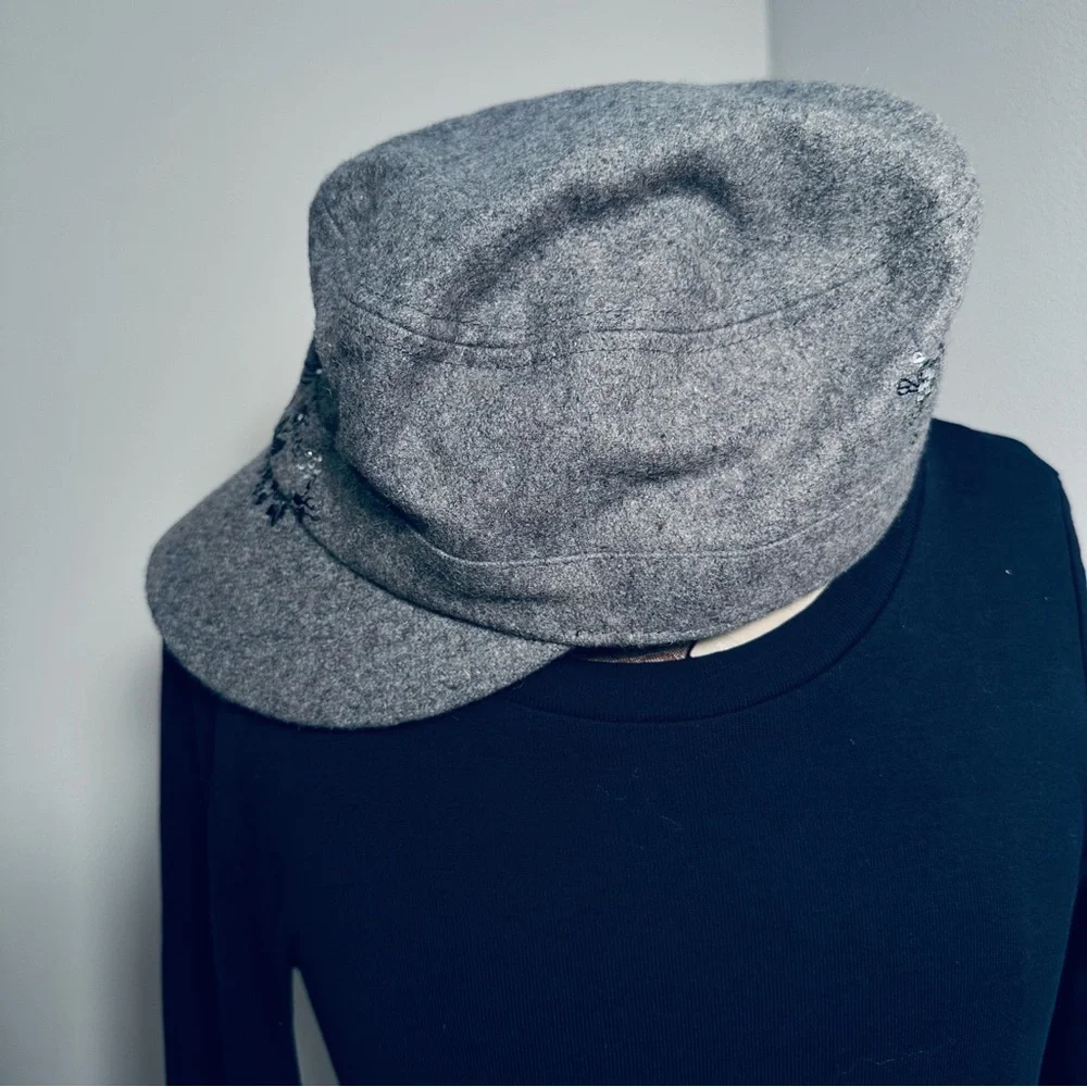 Scala Beret Hat with Embellishments and Scarf